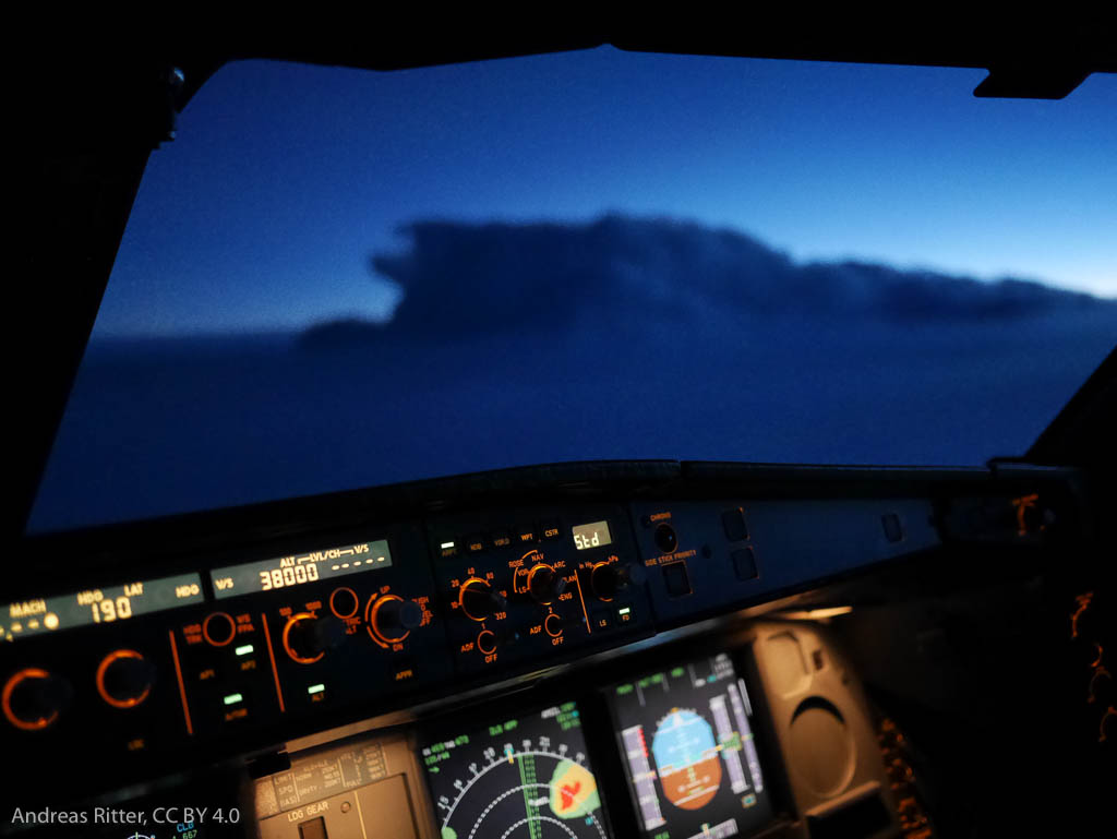 photos of storms, taken from the cockpit