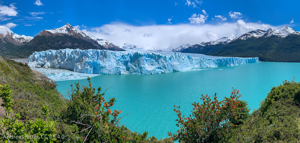 a glaciar terminating in water